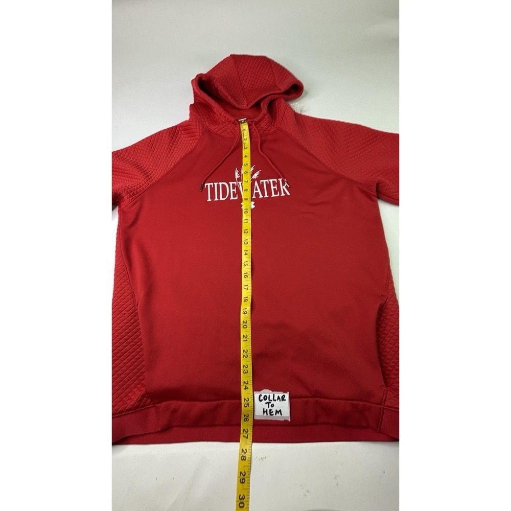 Under Armour Womens Coldgear Hoodie XL Red Quilted Pullover Storm Tidewater - Picture 7 of 8